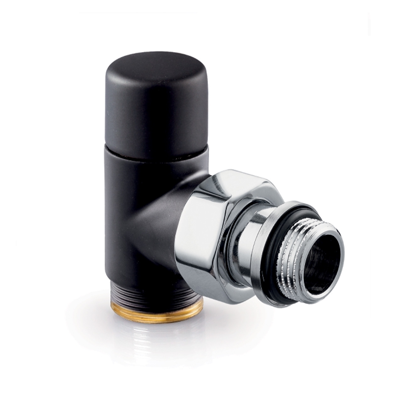 Кран Resideo V2483E0015A Matt black, angle, DN 15, kvs 1.18, Rp 1/2 inch