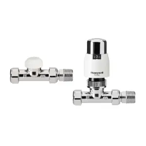 VTL200 Valencia TRV/lockshield, прямой, 15 мм, с дренажным отводом, push-fit 10 мм