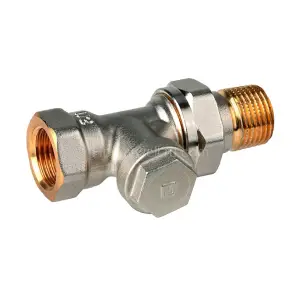 V2420D0015 Verafix-E запорный предустанавливаемый lockshield, слив/дренаж, прямой, 1/2", внутренняя резьба