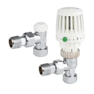 VTL120 Valencia Traditional ТРВ и запорный клапан (lockshield), угловой, 10 мм