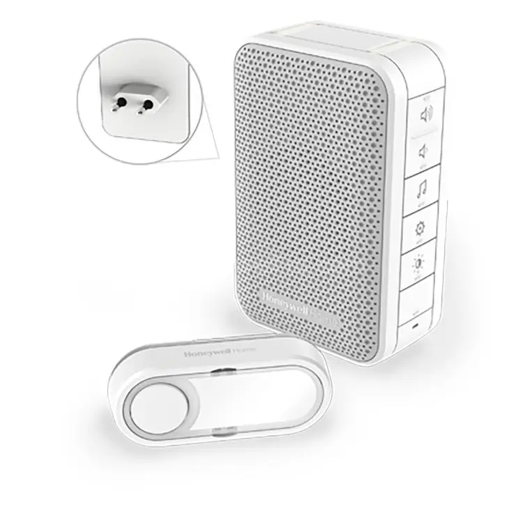 DC312SP2USB: беспроводной дверной звонок с USB-зарядкой и кнопкой — белый