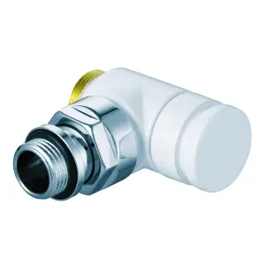 V2481E0015 — угловой запорно-регулирующий клапан Verafix Design lockshield, белый