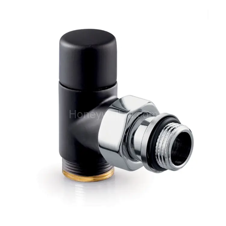 V2483E0015A Матовый черный угловой радиаторный клапан DN 15, Kvs 1,18, Rp 1/2 дюйма