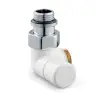 V2481L0015A — запорный клапан Verafix Design lockshield, белый, двойной угол, левое исполнение