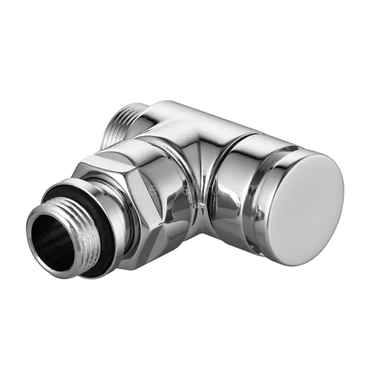 V2482E0015 — запорный угловой радиаторный клапан Verafix Design с хромированной отделкой
