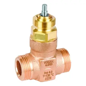 VDE20C2.5RB двухходовой линейный клапан с внешней резьбой DN20, PN25, Kvs 2,5, красная бронза