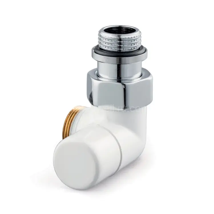 V2481R0015A — запорно-настроечный (lockshield) клапан Verafix Design, белый, двойной угол вправо