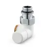 V2481R0015A — запорно-настроечный (lockshield) клапан Verafix Design, белый, двойной угол вправо