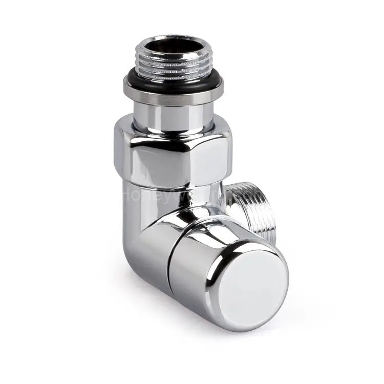 V2482L0015A — запорный lockshield вентиль Verafix Design, хром, двойной угол влево