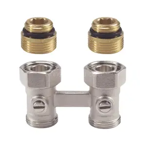 V2495DY015 — прямой lockshield‑клапан Verafix‑VKE (напольное подключение), G1/2" (внешний) для радиатора