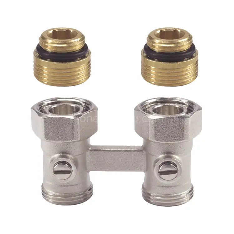 V2495DY015 — прямой lockshield‑клапан Verafix‑VKE (напольное подключение), G1/2" (внешний) для радиатора